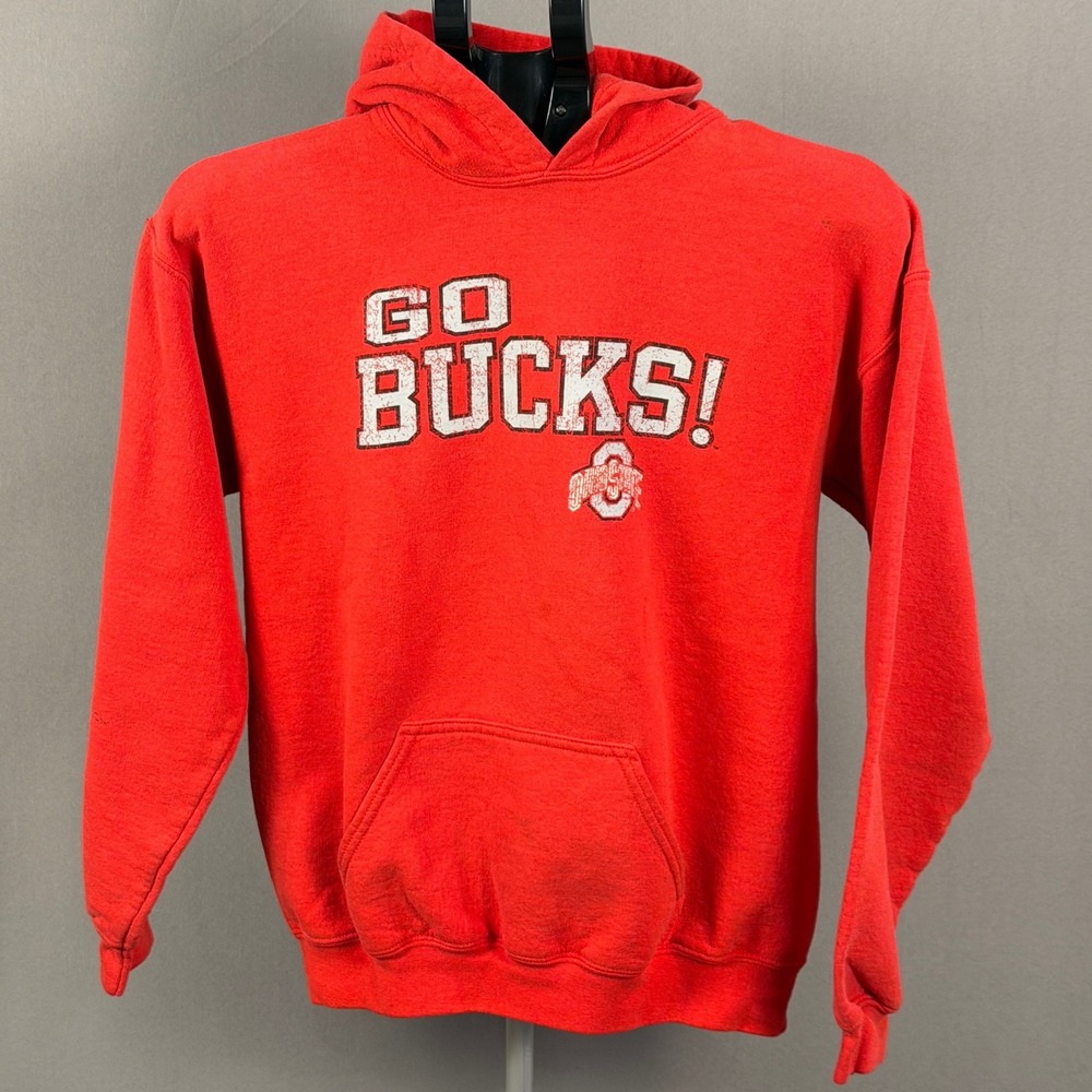 Youth XL Ohio State Buckeyes GO BUCKS! Red Hoodie Sweatshirt